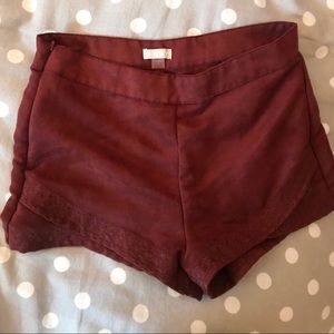 Roxy Suede Maroon Shorts